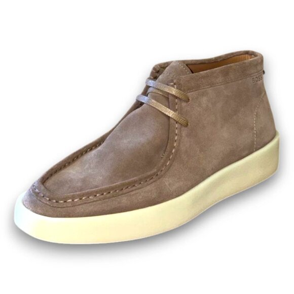 BOSS Clay Desert Boots Men\'s Medium Beige Suede Chukka US 8 (UK 7 EU 41) RT $250